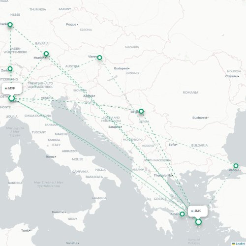 Milan - Mykonos carte du vol direct