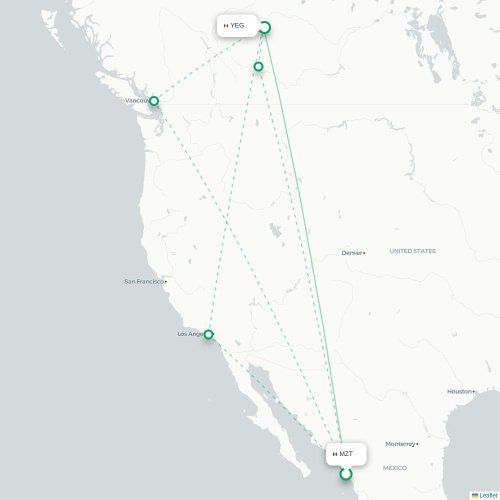 Mazatlán - Edmonton carte du vol direct