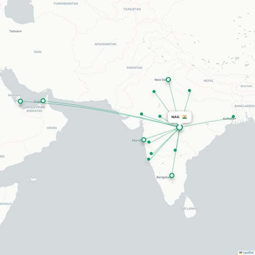 Route map Nagpur  NAG airport