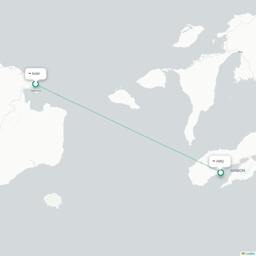 Mapa lotu bezpośredniego Namlea – Ambon