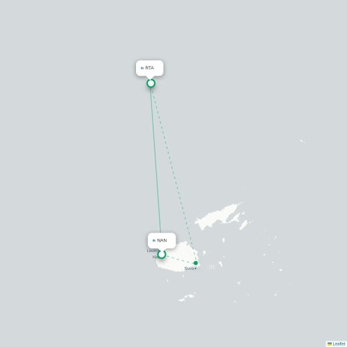 Mapa lotu bezpośredniego Nadi – Rotuma Island
