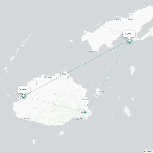 Mapa lotu bezpośredniego Nadi – Savusavu