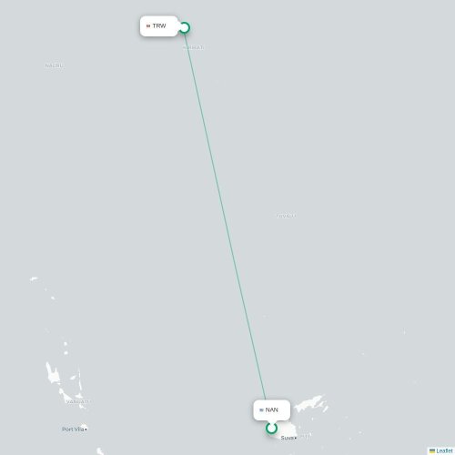 Nadi - Zuid-Tarawa kaart van rechtstreekse vlucht