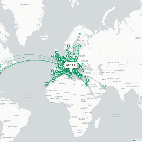 NAP routes and destination map