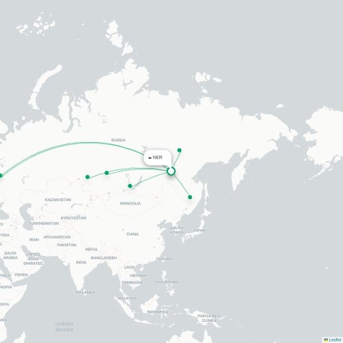 Mapa de vuelo directo Neryungri - Jabárovsk