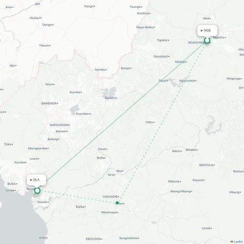 Ngaoundere - Douala karta över direktflyg