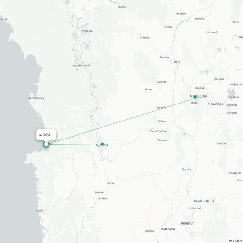 Nuqui – Quibdó suoran lennon kartta