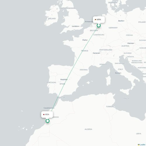 Düsseldorf - Agadir carte du vol direct