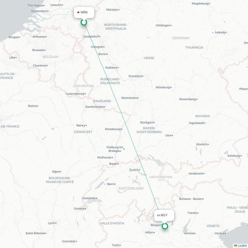 Düsseldorf - Bergame carte du vol direct