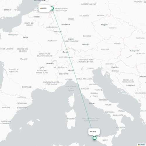Düsseldorf - Trapani carte du vol direct