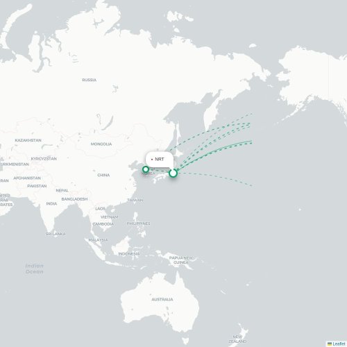 Tokio - San Francisco direct flight map