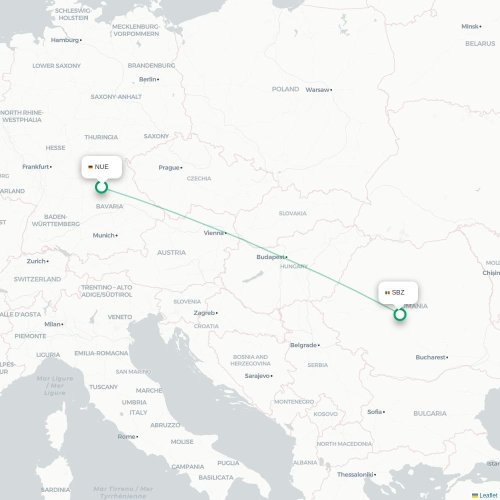 Nuremberg - Sibiu carte du vol direct