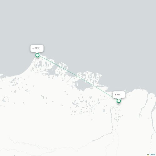 Mapa lotu bezpośredniego Nuiqsut – Barrow