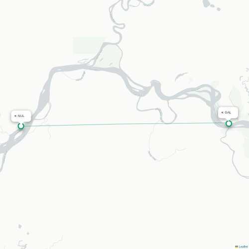 Mapa lotu bezpośredniego Nulato – Galena