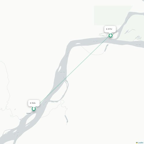 Mapa lotu bezpośredniego Nulato – Koyukuk