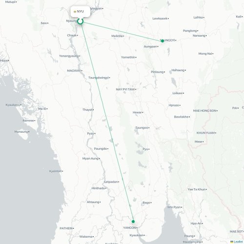 Route map Nyaung  NYU 