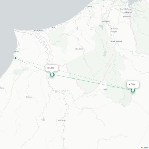Mapa de vuelo directo Long Seridan - Marudi