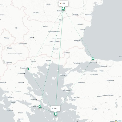 Bucarest - Mykonos carte du vol direct