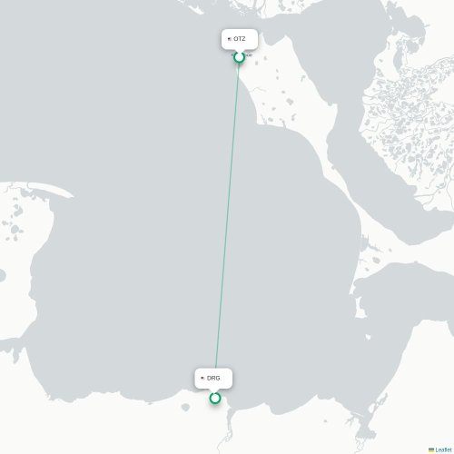 Mapa lotu bezpośredniego Kotzebue – Deering