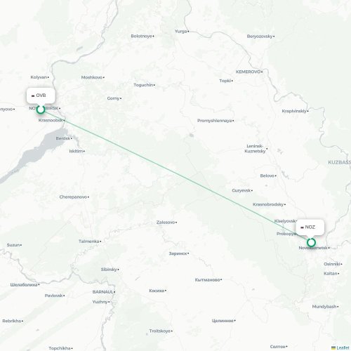 Novossibirsk - Novokouznetsk carte du vol direct