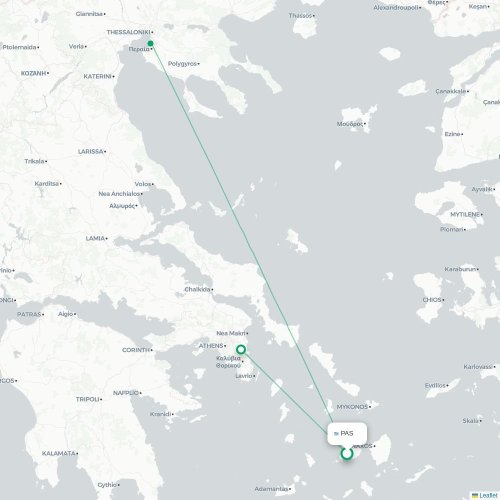Parikia - Athènes carte du vol direct