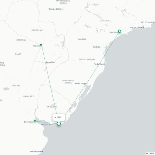 PDP routes and destination map