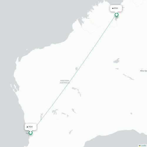 Perth-Occidentale - Kununurra-Occidentale carte du vol direct