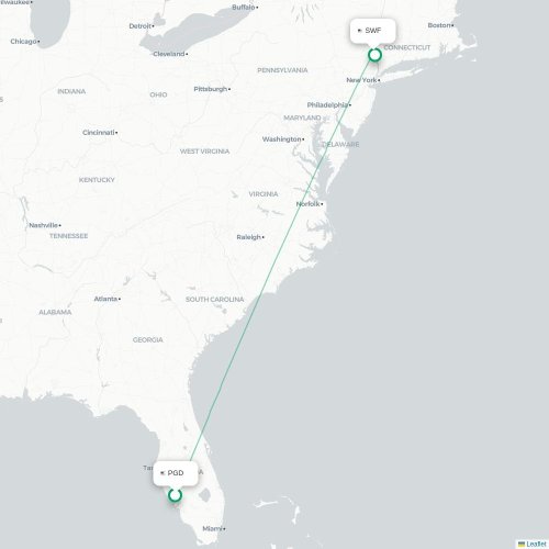 Mapa de vuelo directo Punta Gorda - New Windsor