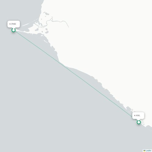 Mapa lotu bezpośredniego Point Hope – Kivalina