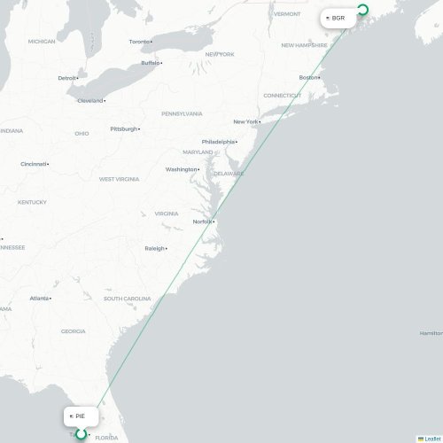 Tampa - Bangor carte du vol direct