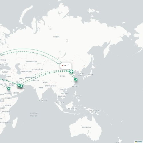 Mapa lotu bezpośredniego Pekin – Casablanca