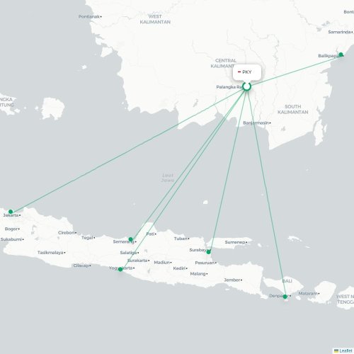 Mapa lotu bezpośredniego Palangkaraya – Semarang