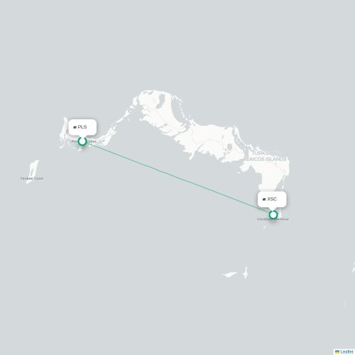 Mapa de vuelo directo Providenciales - Cockburn Harbour