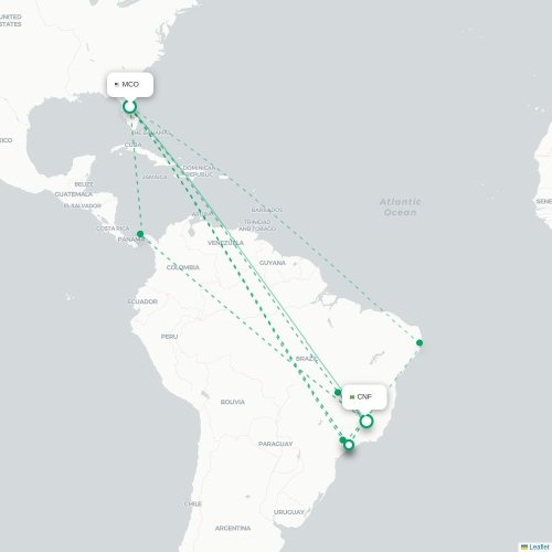 Porto Alegre - Belo Horizonte karta över direktflyg