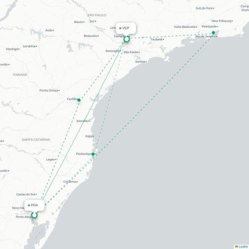 Porto Alegre - São Paulo carte du vol direct