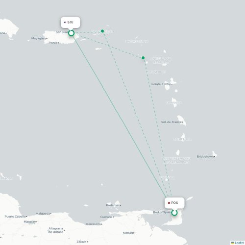 Mapa lotu bezpośredniego Port-of-Spain – San Juan