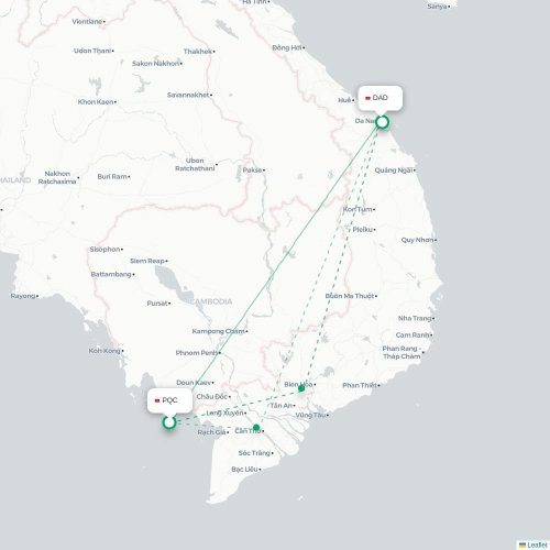 Mapa lotu bezpośredniego Phu Quoc – Da Nang