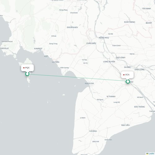 Mapa lotu bezpośredniego Phu Quoc – Can Tho