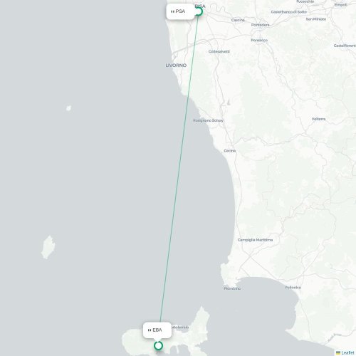 Mapa lotu bezpośredniego Piza – Campo nell'Elba