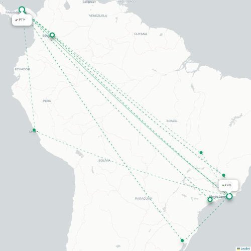 Panama City - Rio De Janeiro carte du vol direct