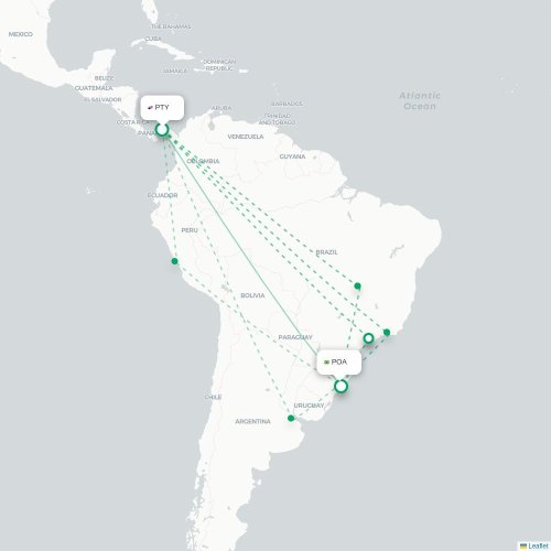 Panama City - Porto Alegre carte du vol direct