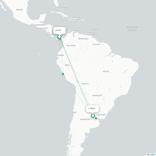 Panama City - Rosario carte du vol direct