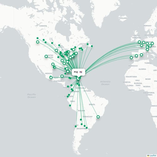 PUJ routes and destination map
