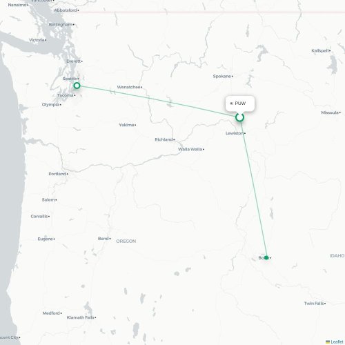 PUW routes and destination map