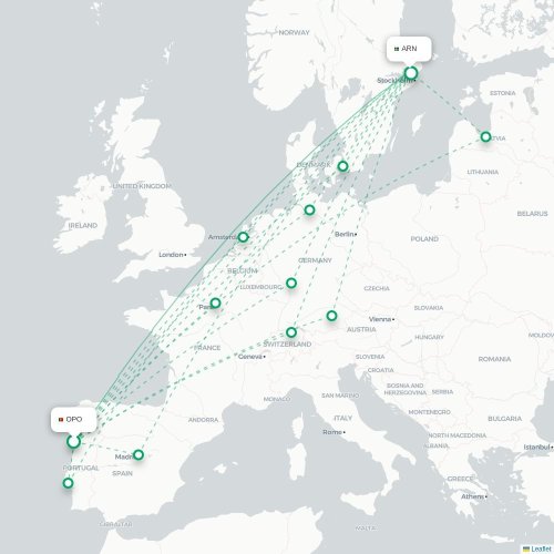Mapa lotu bezpośredniego Pula – Sztokholm