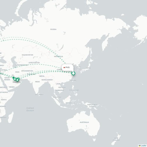 Shanghai – Casablanca suoran lennon kartta