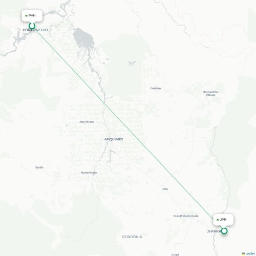 Mapa de vuelo directo Porto Velho - Ji-Paraná