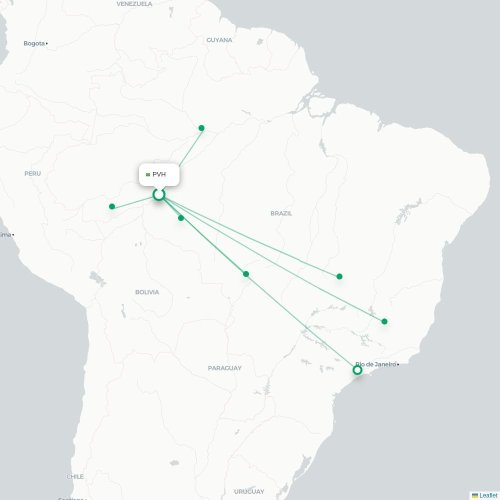 Mapa de vuelo directo Porto Velho - Brasilia