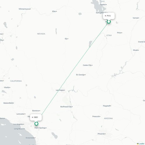 Mapa de vuelo directo Provo - San Bernardino
