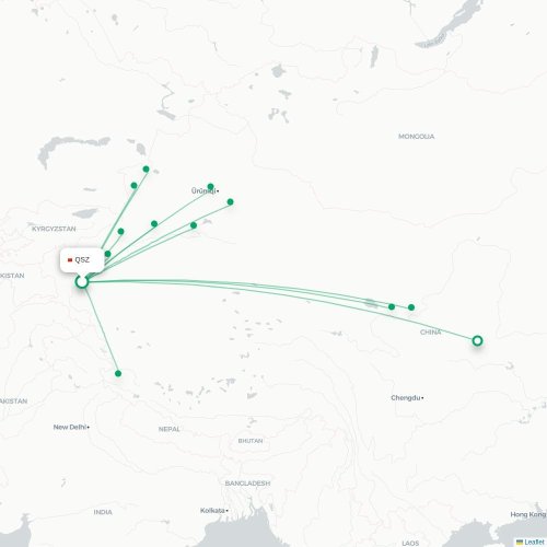 Route map Shache  QSZ airport